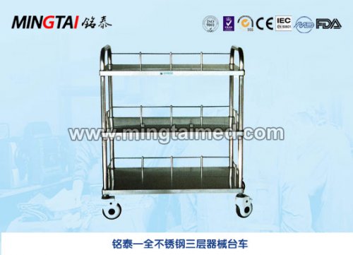 全不锈钢三层器械台车 A11