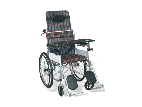 喷塑高靠背-全躺-便器-餐桌轮椅 YD-FJ-185