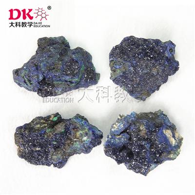 岩石玻片、标本蓝铜矿晶体