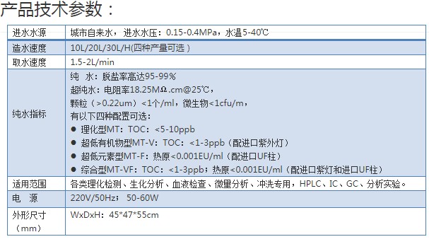 超纯水机MT系列