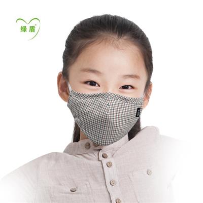 绿盾PM2.5口罩橙格S码