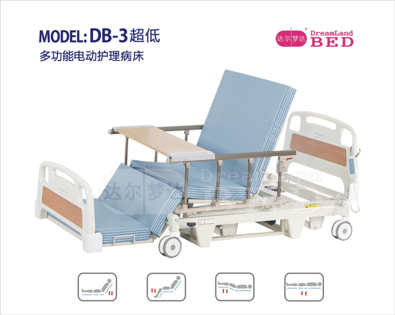 多功能电动护理病床  DB-3A(超低)型