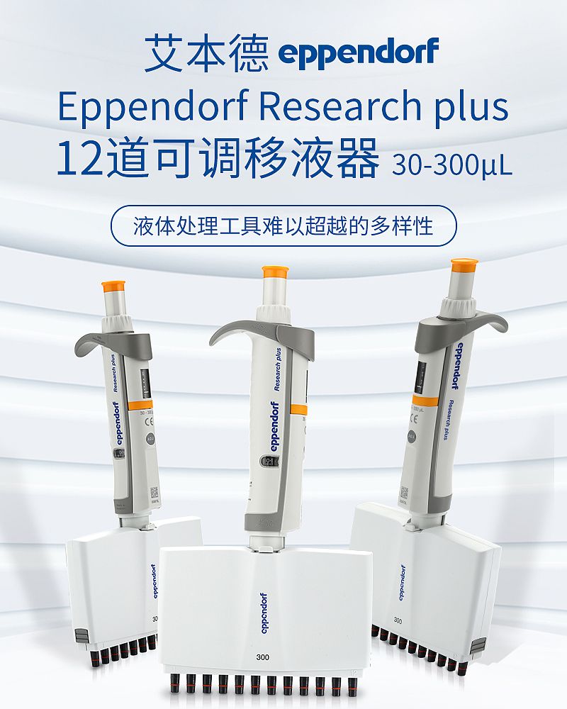 艾本德 Eppendorf basic 12道移液器 30–300µl 含吸头 3125000060