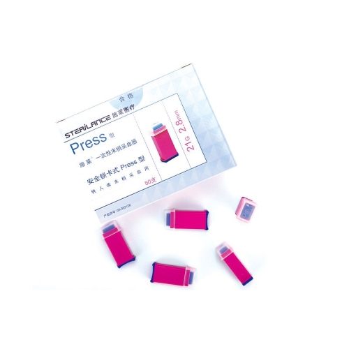 施莱 一次性末梢采血器 Press 28G/1.8mm 拔帽紫色（50支/盒 20盒/箱）