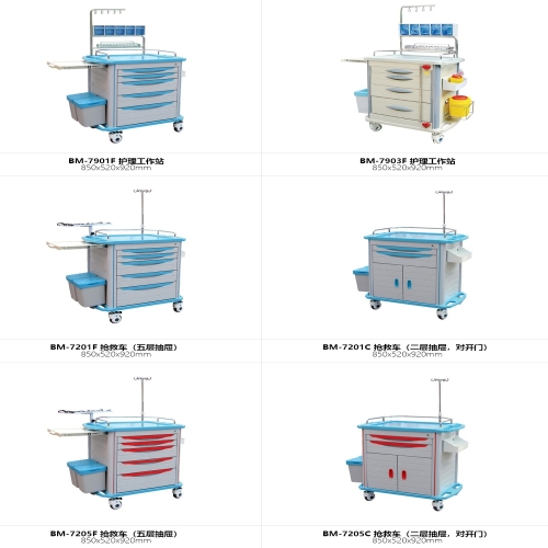 BM-7201C抢救车（二层抽屉，对开门）